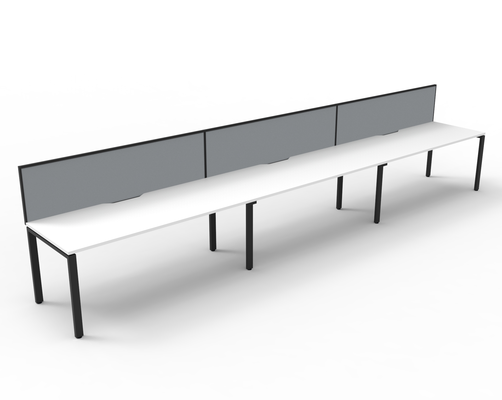 Profile 3 Person Single Sided Workstation - With Screen